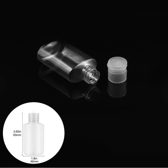 20 Pieces Clear Plastic Flip Top Travel Size Bottles Brand New - Picture 2 of 3